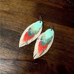 Colorful Feather Earrings